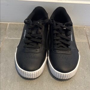 Puma Black Sneakers with White Soles